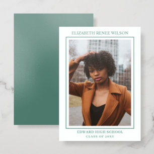 Hunter Green Photo Graduation Announcement