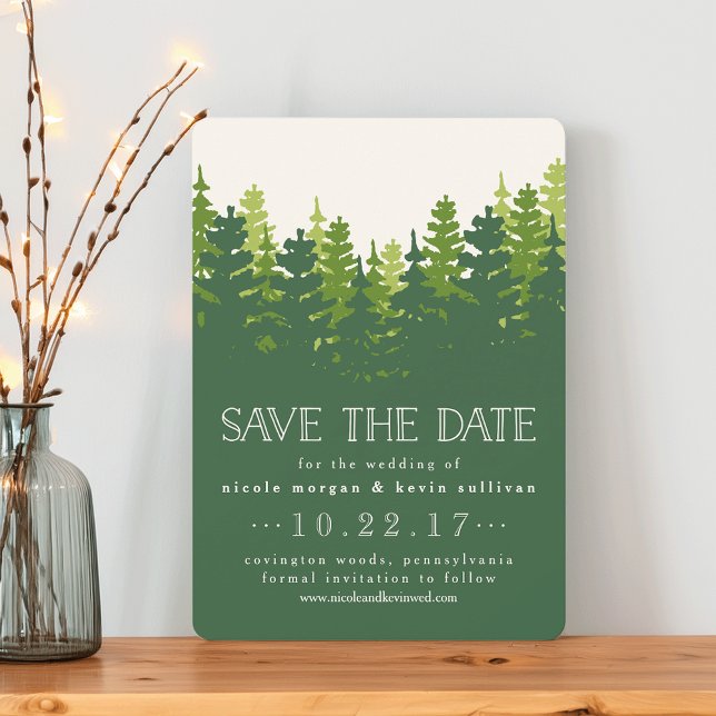 Hunter Green Pine Forest Save the Date (Creator Uploaded)
