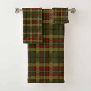 Hunter Green Plaid Christmas Gifts Bath Towel Set