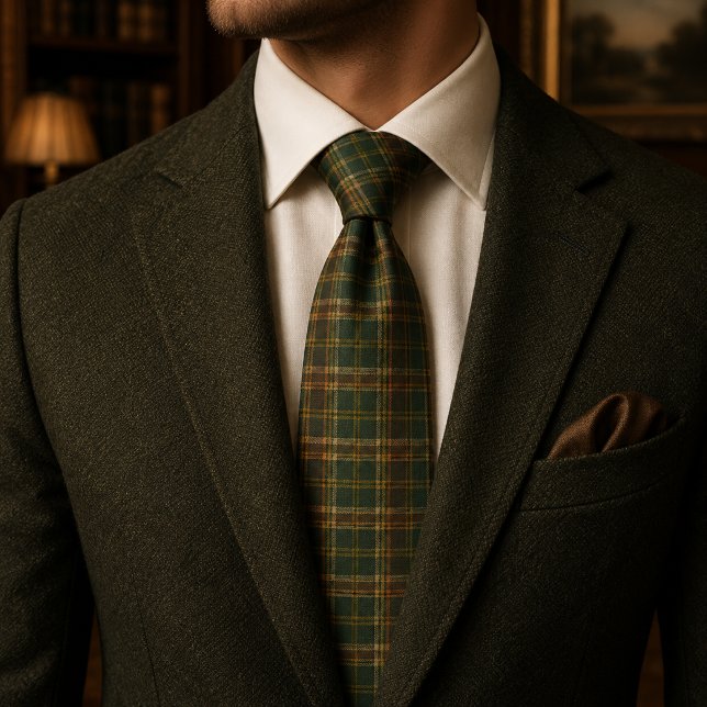 Hunter Green Rustic Plaid Tartan Neck Tie (Creator Uploaded)