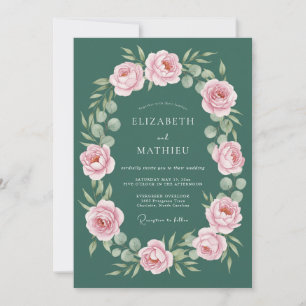 Hunter Green Serene Forest Wedding Invitation