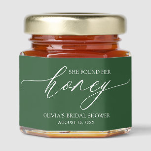 Hunter Green She Found Her Honey Bridal Shower Jar Favors