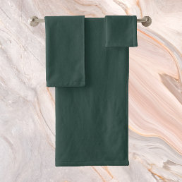 Hunter Green Solid Color Bath Towel Set