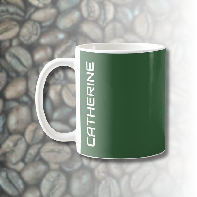 Hunter Green Solid Color Personalized  Coffee Mug (Creator Uploaded)