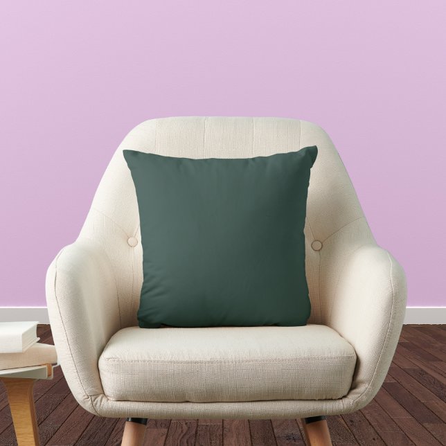 Hunter Green Solid Color Throw Pillow (Creator Uploaded)