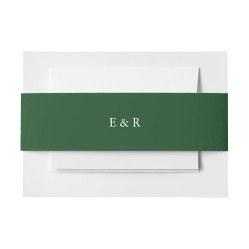 Hunter Green Solid Color Trend Invitation Belly Band