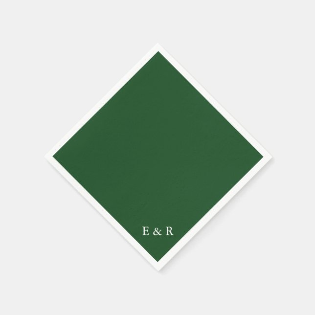Hunter Green Solid Color Trend Napkins (Corner)
