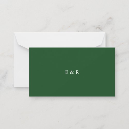 Hunter Green Solid Color Trend Note Card