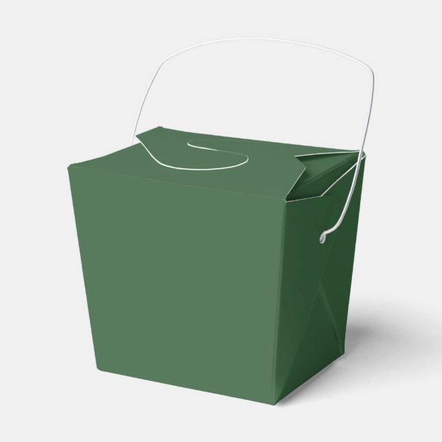 Hunter Green Take Out Favor Box (Front Side)