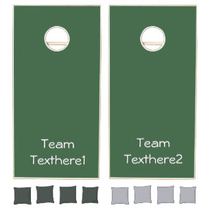 Hunter Green Team Name Cornhole Set