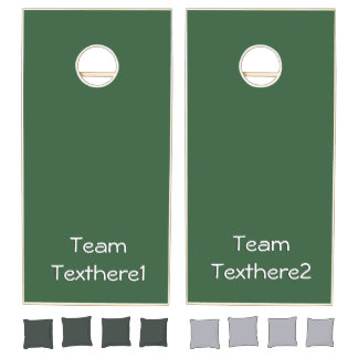 Hunter Green Team Name Cornhole Set