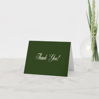 Hunter Green Thank You Card Blank Inside