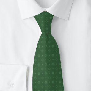 Hunter Green Tribal Motif Neck Tie