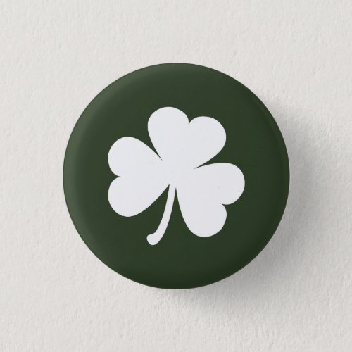 Hunter Green w Irish Shamrock Pinback Button
