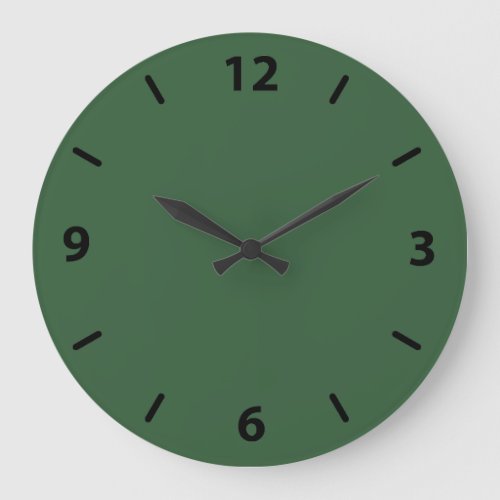 Hunter Green Wall Clock with Black Numbers