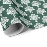 Hunter Green | White Damask Wrapping Paper<br><div class="desc">This beautiful damask gift wrapping paper is perfect for your gifting needs! Wrap a birthday gift, baby shower gift, bridal shower gift, wedding gift, or gift for any other special occasion. It's also a wonderful choice for wrapping paper crafts : wrapping paper envelopes, wrapping paper bunting, wrapping streamers or wrapping...</div>
