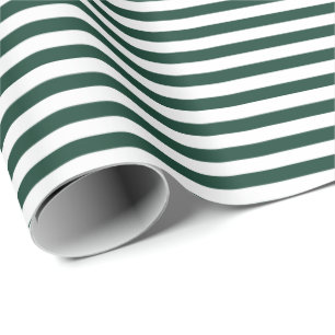 Hunter Green White Stripe Wrapping Paper