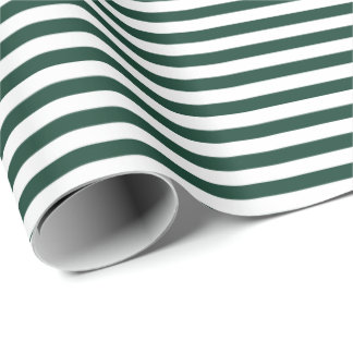 Hunter Green | White Stripe Wrapping Paper