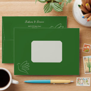 Hunter Green with Peace Dove Graphic Envelope