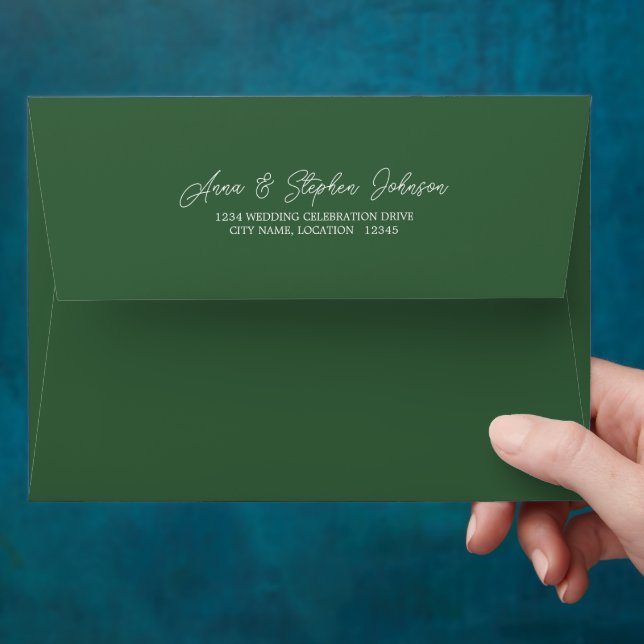 Hunter Green with Return Address Envelope (Hand)
