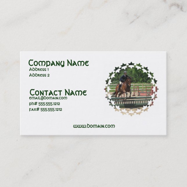 Hunter Horse Jumping Business Card (Front)