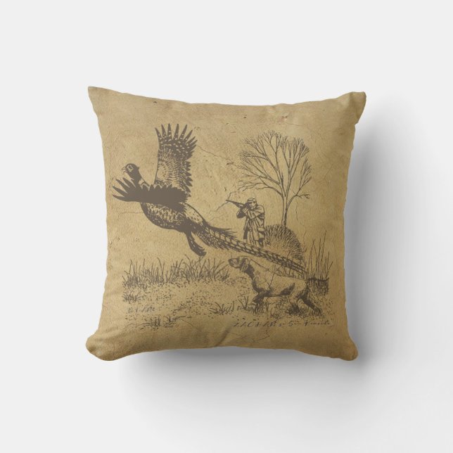 Hunter (Hunting with GSP)  Outdoor Pillow (Front)
