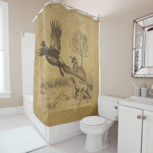 Hunter Hunting with GSP   Shower Curtain