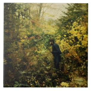 Hunter in the Forest (by H.A. Brendekilde) Ceramic Tile