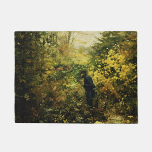 Hunter in the Forest (by H.A. Brendekilde) Doormat