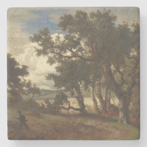  Hunter in the German Countryside by Achenbach Stone Coaster