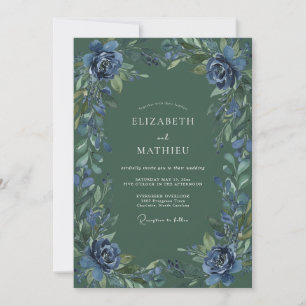 Hunter Indigo Painted Wedding Invitation
