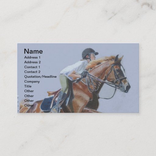 Customizable Hunter/Jumper Horse Business Card