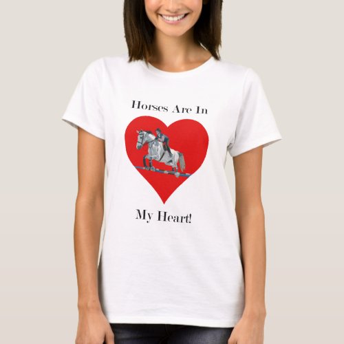 HunterJumper Horse in Heart T_Shirt
