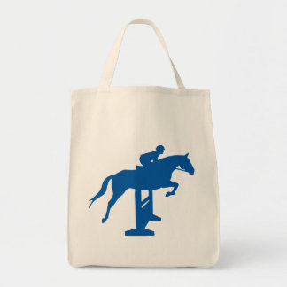 Hunter Jumper Horse & Rider (blue) Tote Bag