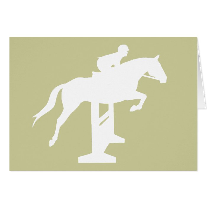 Hunter Jumper Horse & Rider (white) Card