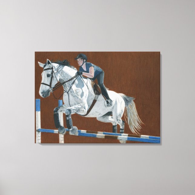 Hunter/Jumper - Horse & Rider  Wrapped Canvas Print (Front)