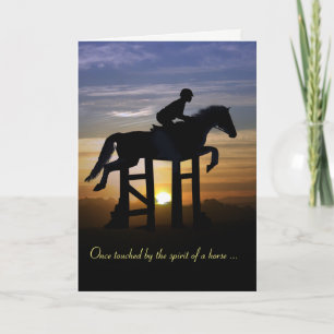 Hunter Jumper Horse Sympathy Memorial Card