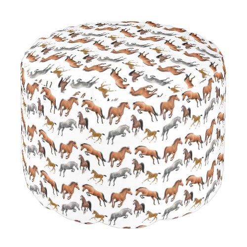 Hunter Jumper Horses at Rest Equestrian Pouf