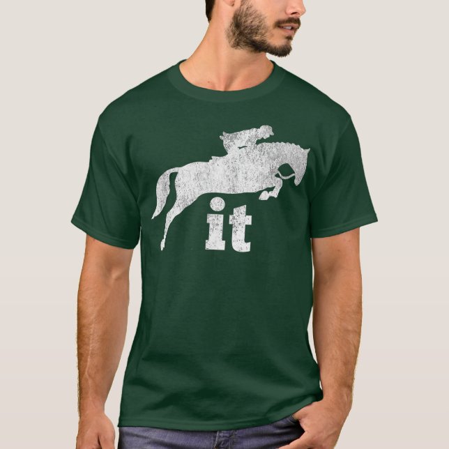 Hunter Jumper Jumping Equestrian English Horse T-Shirt (Front)