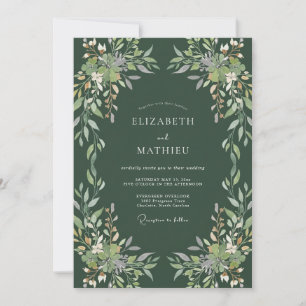 Hunter Leafy Wedding Invitation