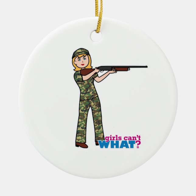 Hunter - Light/Blonde Ceramic Ornament (Front)