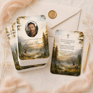 Hunter Memorial Prayer Card Outdoorsman Photo