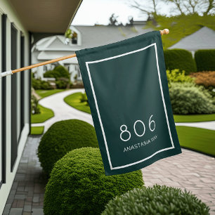 Hunter Modern House Number & Street Name Flag