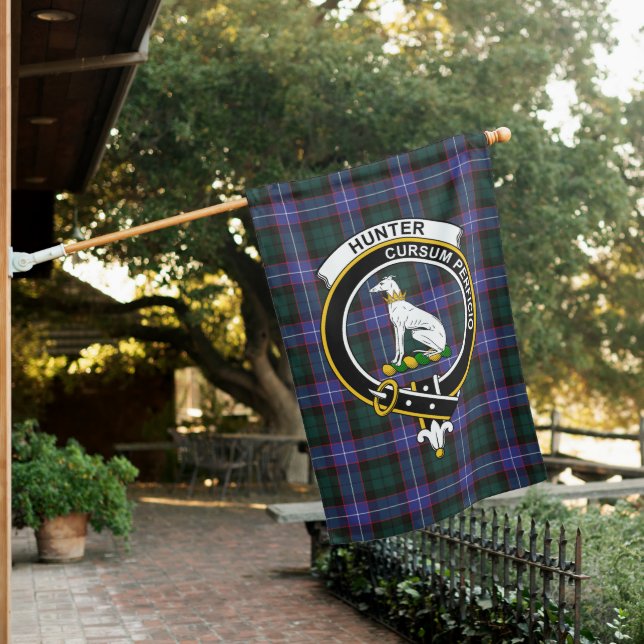 Hunter Modern Tartan Flag Clan Badge (In SItu)