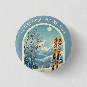 Hunter Mountain New york ski holiday souvenir  Button