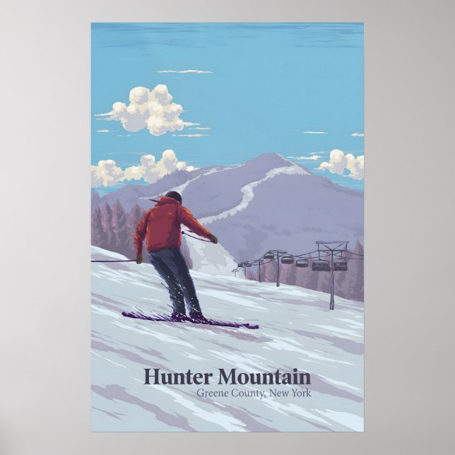 Hunter Mountain Ski Resort Travel Poster (Front)