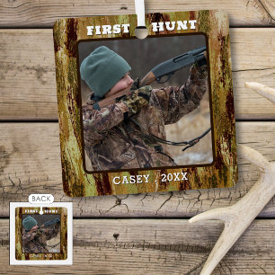 Hunter One Photo Camouflage Personalized Metal Ornament