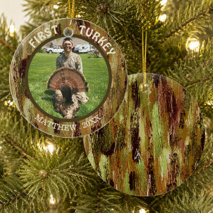 Hunter Photo FIRST TURKEY Hunting Camouflage Ceramic Ornament