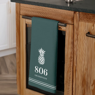 Hunter Pineapple House Number & Street Name Kitchen Towel