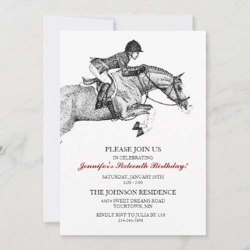 Hunter Pony Birthday Party Invitation